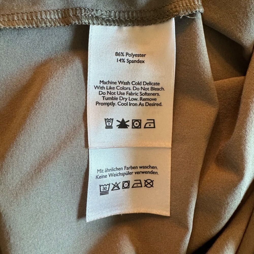 Eddie Bauer‎ Athleisure Dress Olive Green Purple Geometric AOP Stretch Travel XS - Picture 12 of 16